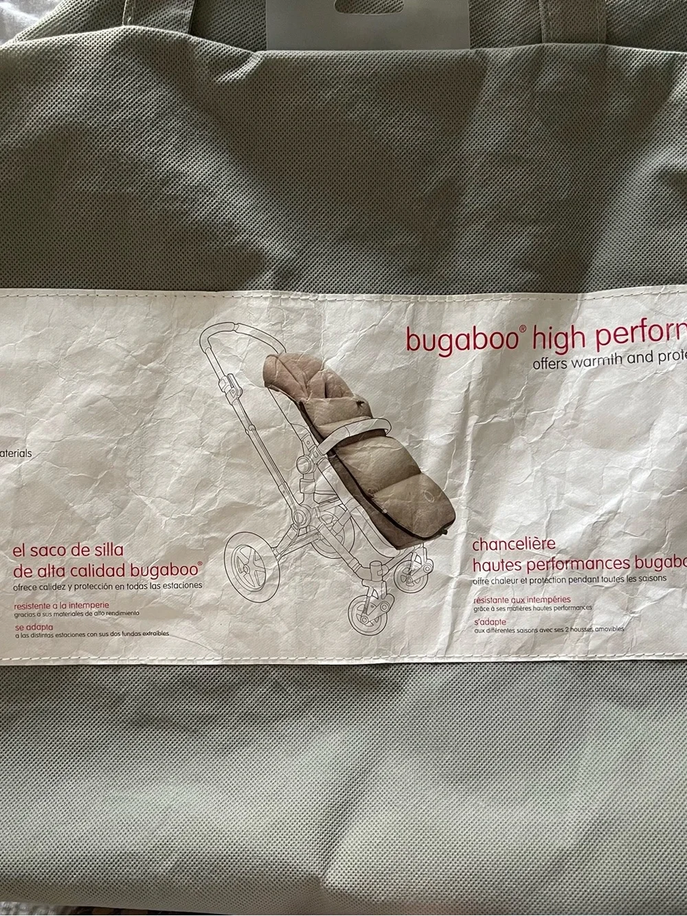 Bugaboo Performance Footmuff Dune Taupe Stroller Foot Muff Cozy Cover